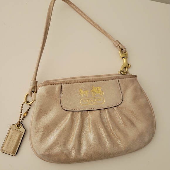 Coach champagne colored wristlet. - Picture 3 of 7